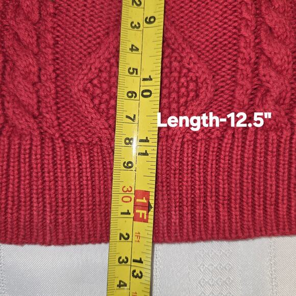 Baby Gap Red Cable Knit Sweater SIZE 12-18 Months Fisherman Chunky Knit Kids Top - Picture 7 of 9